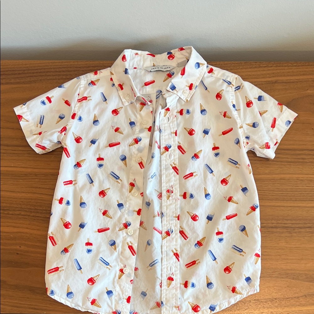Janie and Jack Popsicles and Ice Cream Button-down shirt